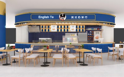 现代奶茶店3D模型下载